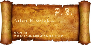 Palen Nikoletta névjegykártya