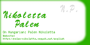 nikoletta palen business card